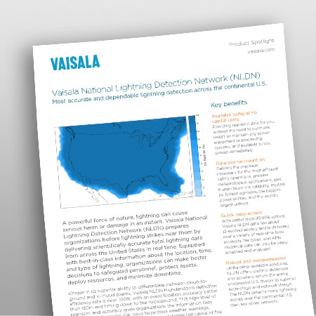 National Lightning Detection Network (NLDN) Vaisala Digital | National  Lightning Detection Network Vaisala