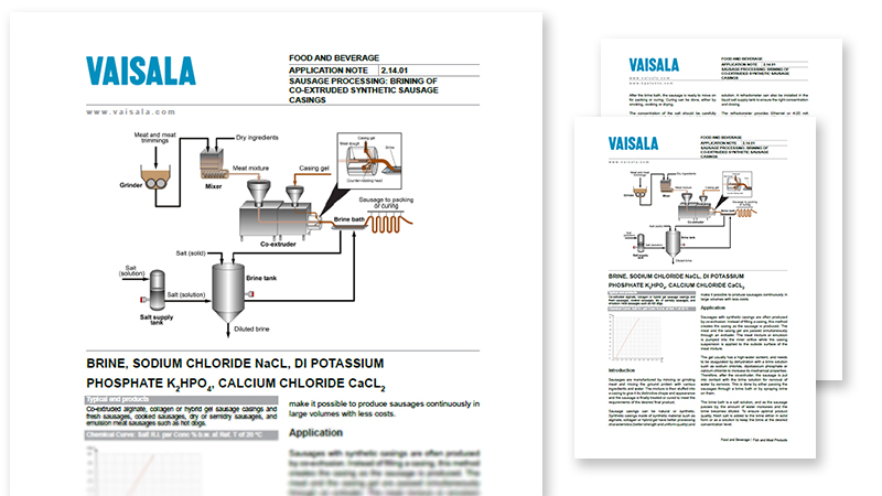 Sausage Processing Brining Of Co Extruded Synthetic Sausage Casings Vaisala