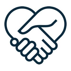 Handshake icon for care agreements